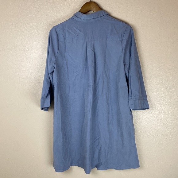 Pretty Little Thing 12 Leni Blue Shirt Dress Mini Old Money Slouchy Preppy - Picture 8 of 8